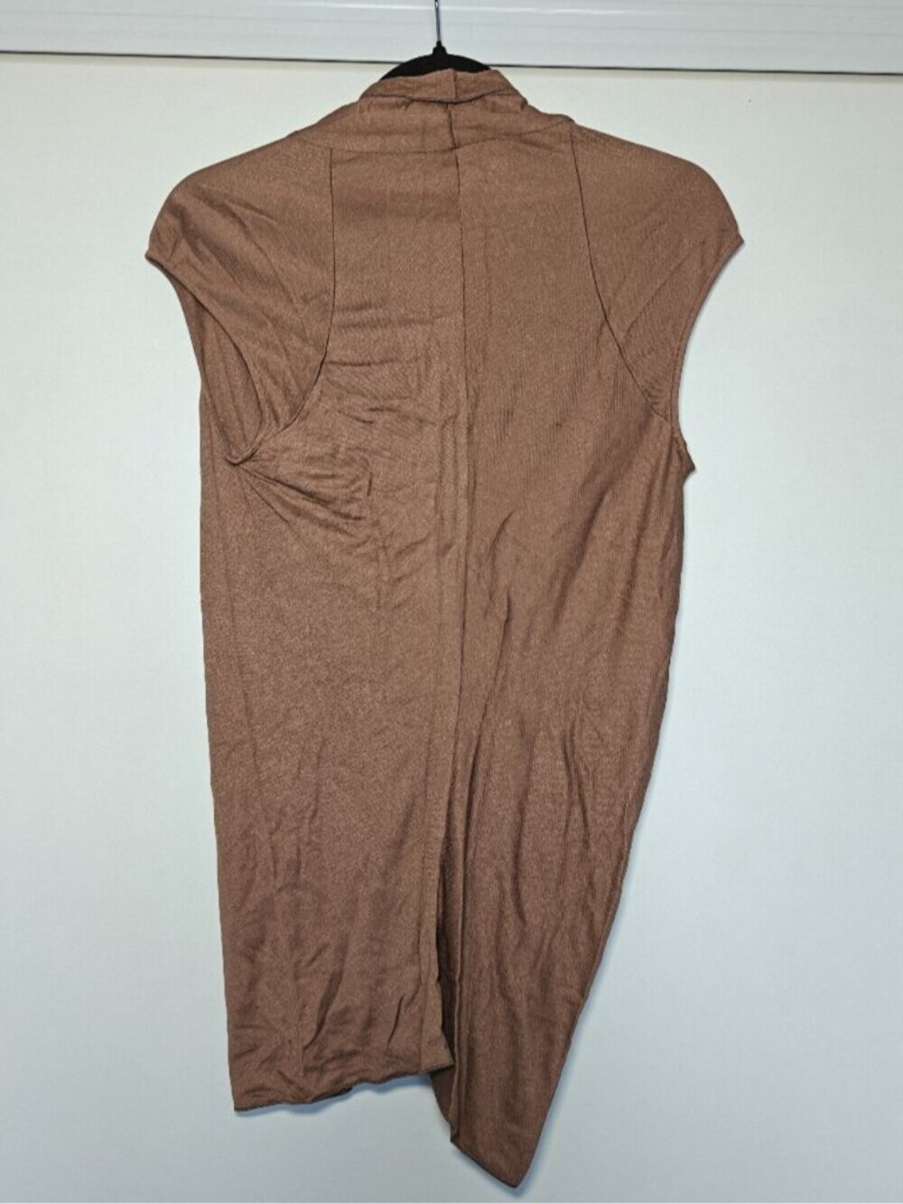 Yves Saint Laurent Brown Twist Front Draped Top Cap Sleeve FR 40 Small - Picture 3 of 7